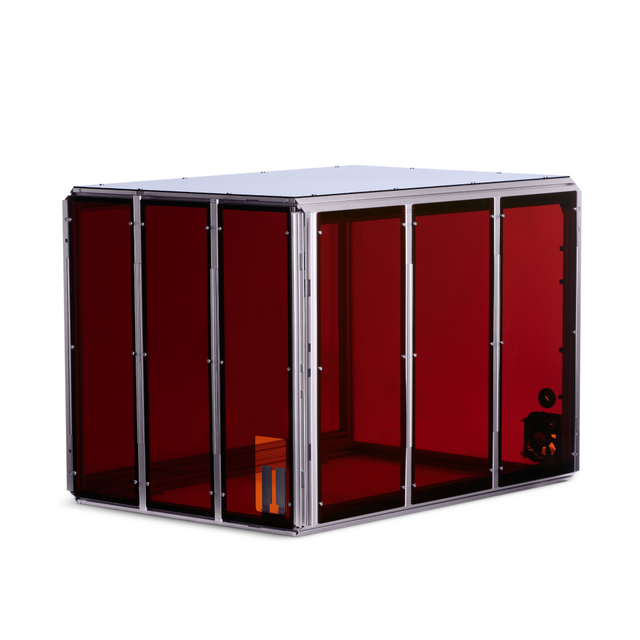 Snapmaker 2.0 3D Printing Enclosure with red panels, offering a protective environment for 3D printing projects.