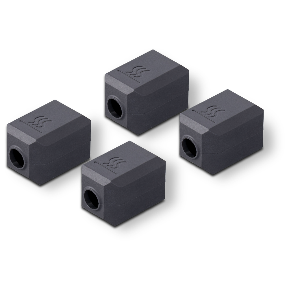 Snapmaker U1 Hot End Silicone Sock (4-Pack) shown as four high-temp silicone sleeves for heater block insulation and safer printing.