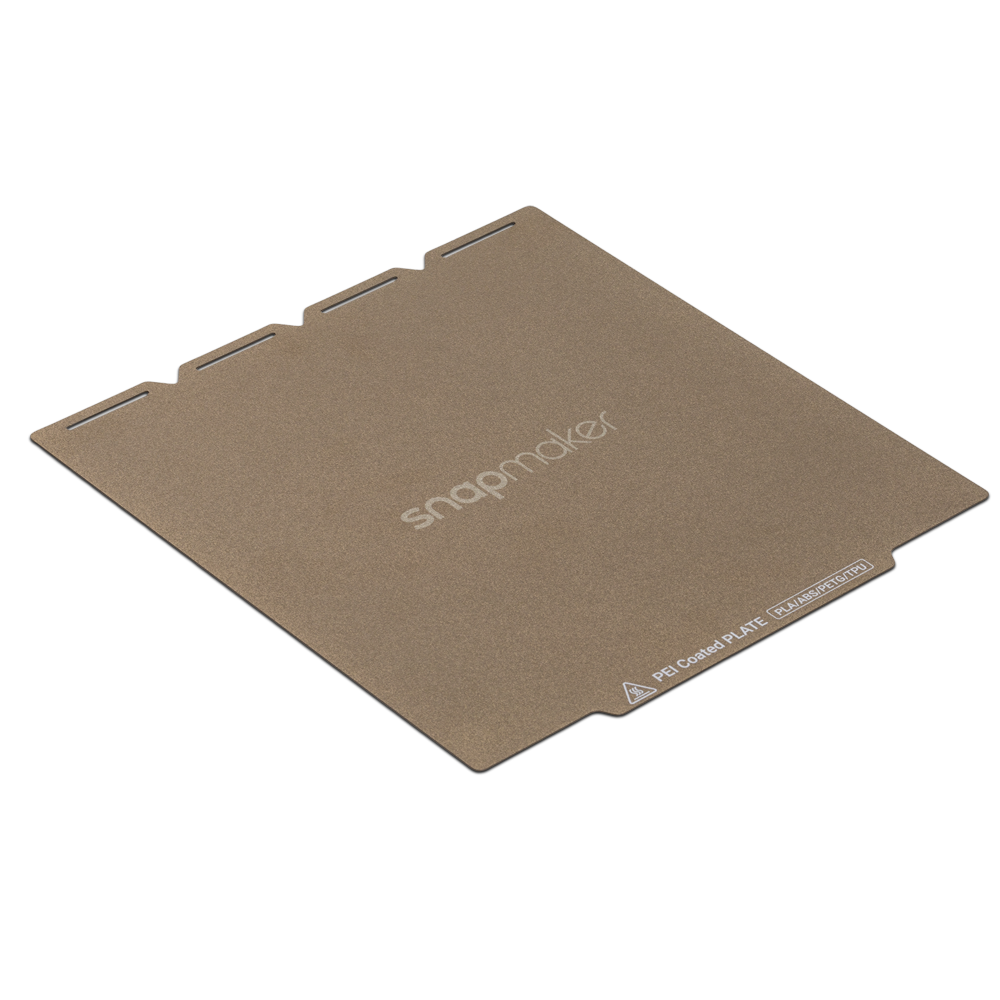 PEI Steel Sheet for Snapmaker U1 smooth build plate with flat dark surface for 3D printing.