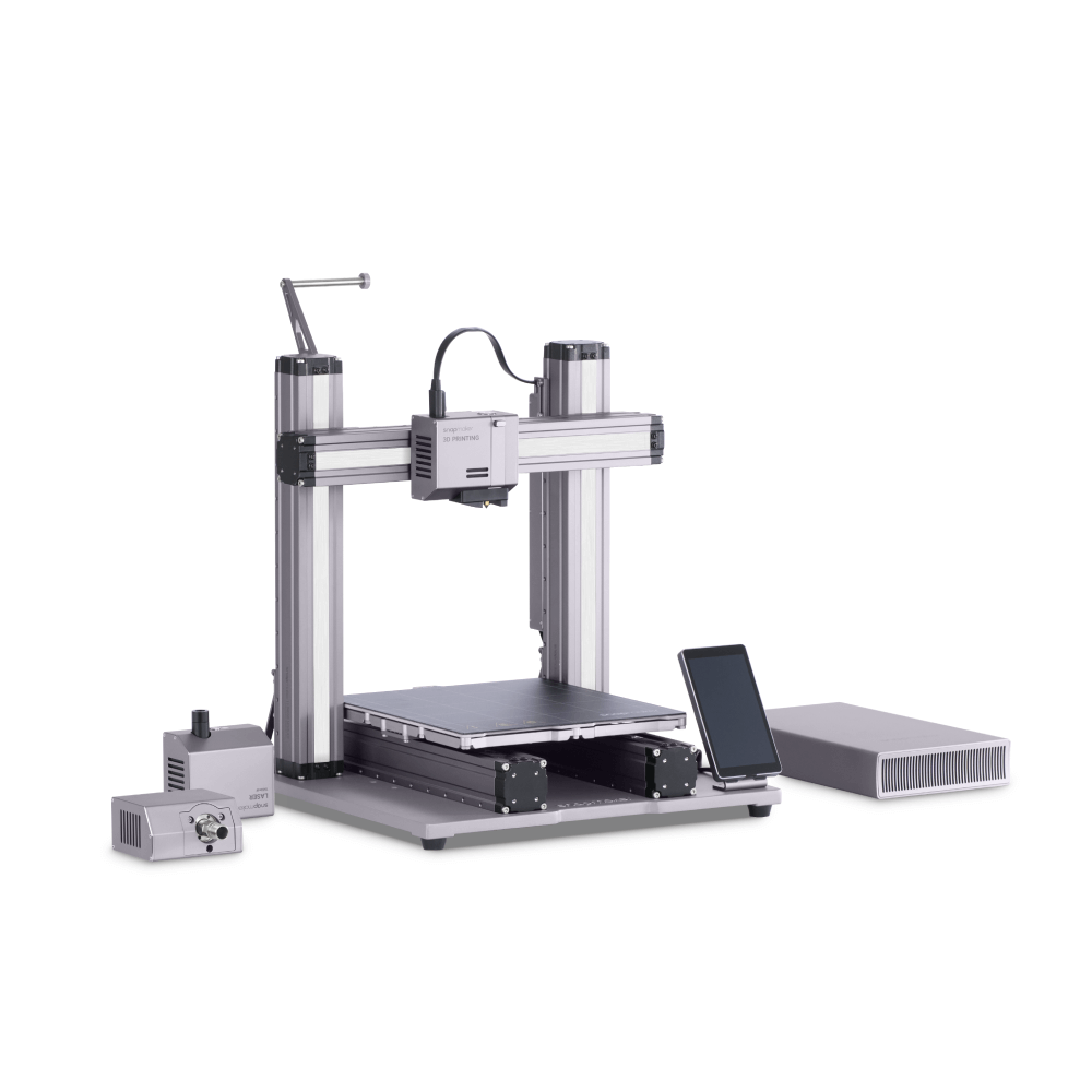 Snapmaker 2.0 A250T 3D Printer setup showing full assembly with Quick Swap module.