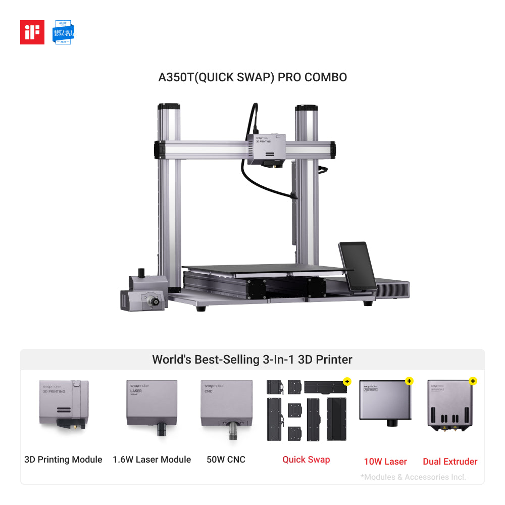 Snapmaker 2.0 Modular 3-in-1 3D Printer A350T