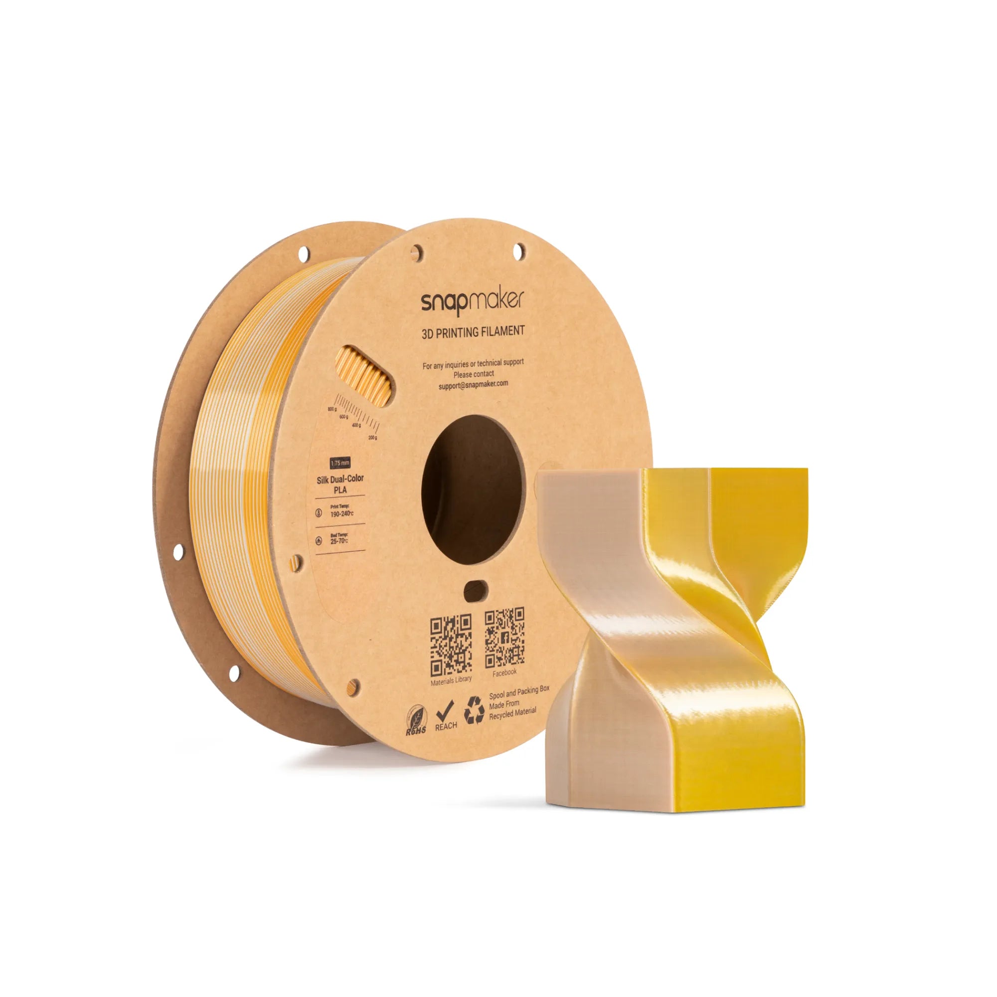 Silk Dual-Color PLA Filament (RFID) - 1kg