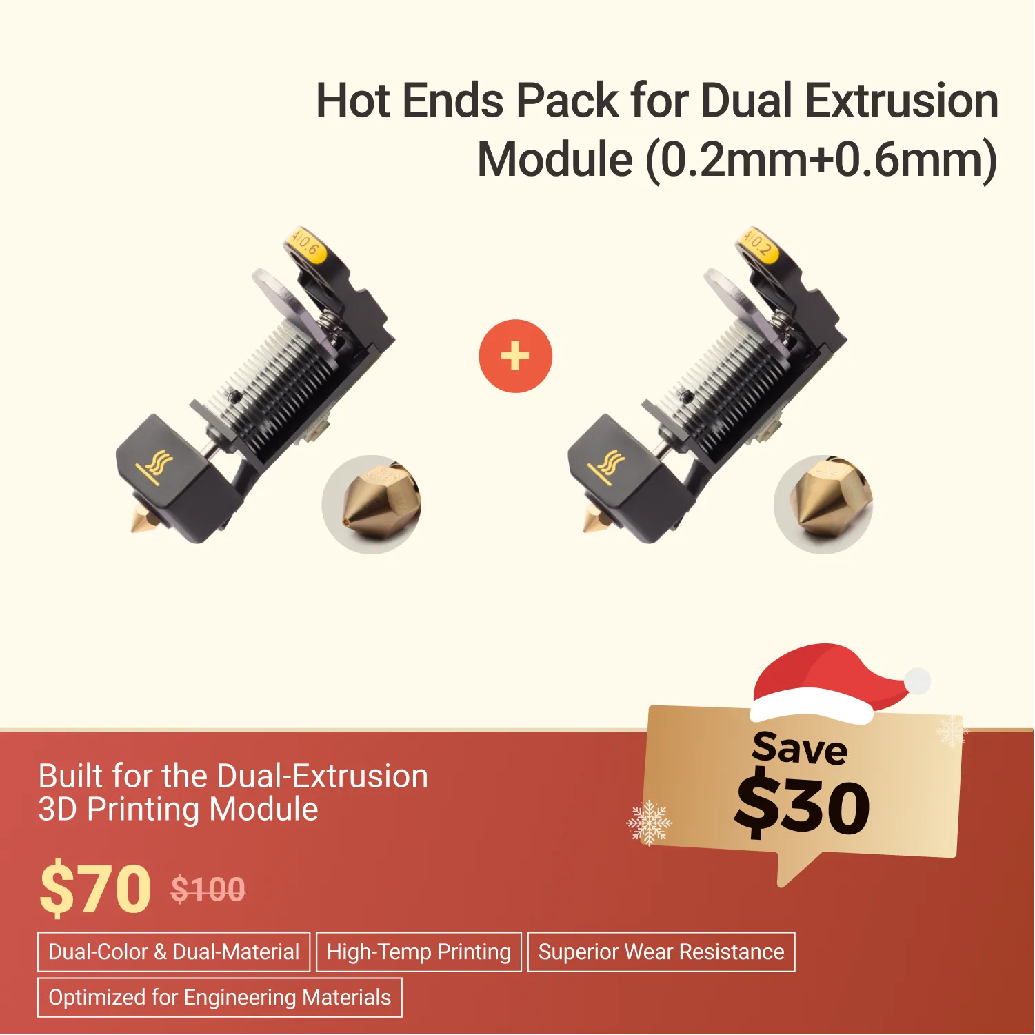 Hot End for Dual Extrusion Module