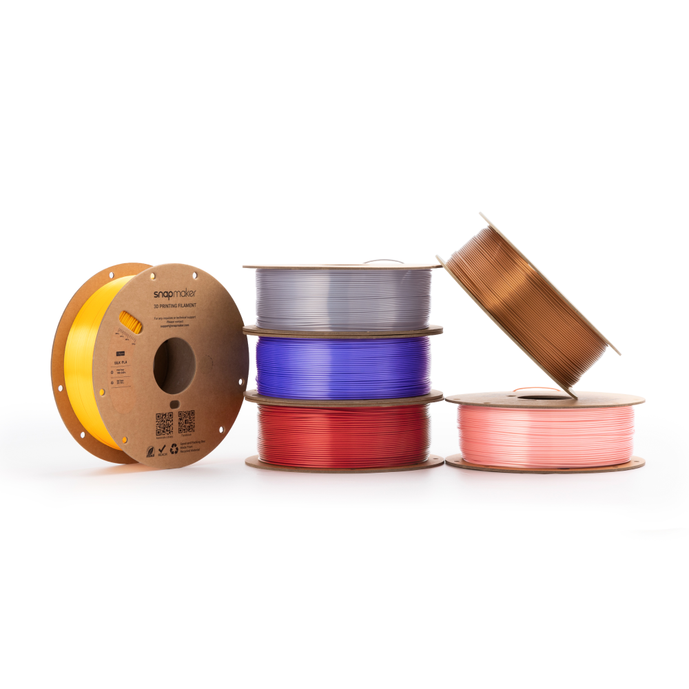 Silk PLA Filament (RFID) and spool are made from recyclable materials for a lower-waste printing choice.

