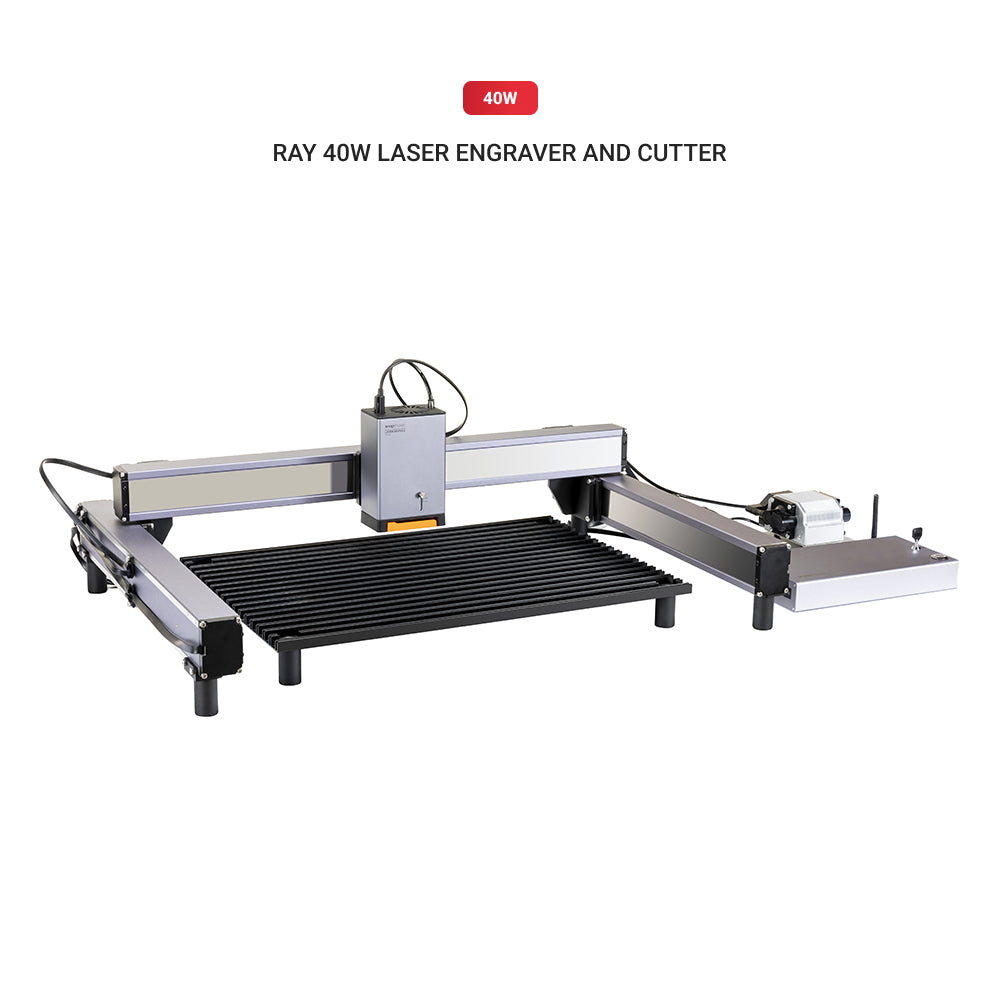 Snapmaker Ray 40W Laser Engraver and Cutter, displaying its expansive setup for precision laser work.