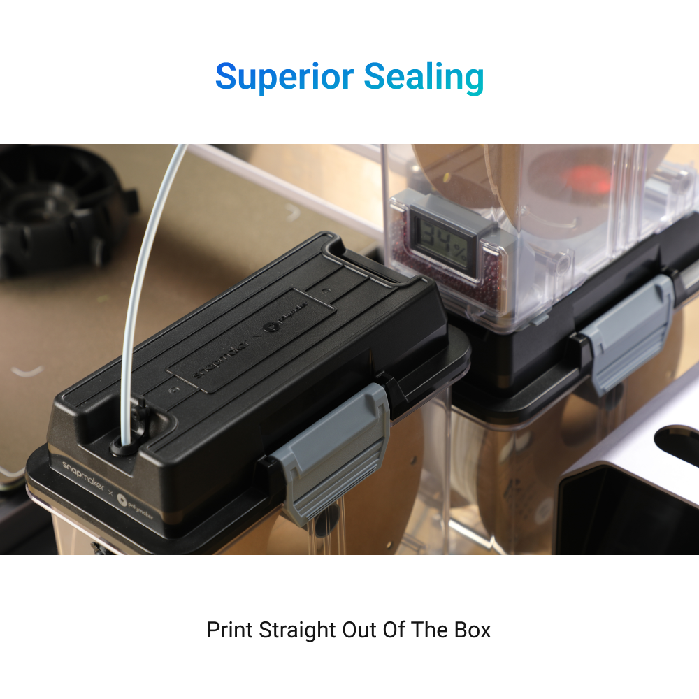 SnapDryer is the best filament dryer with moisture protection for 3D printing.