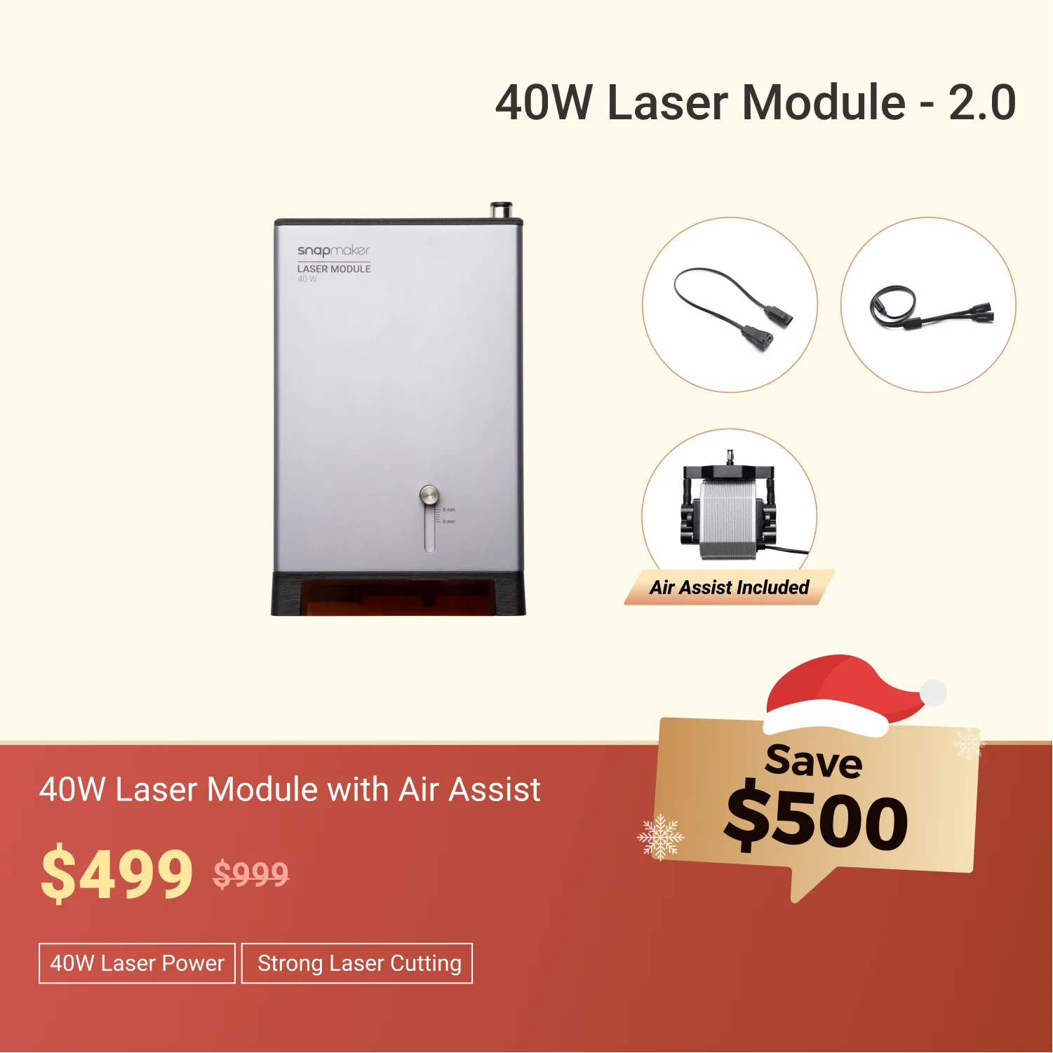 Snapmaker 40W Laser Module with Air Assist