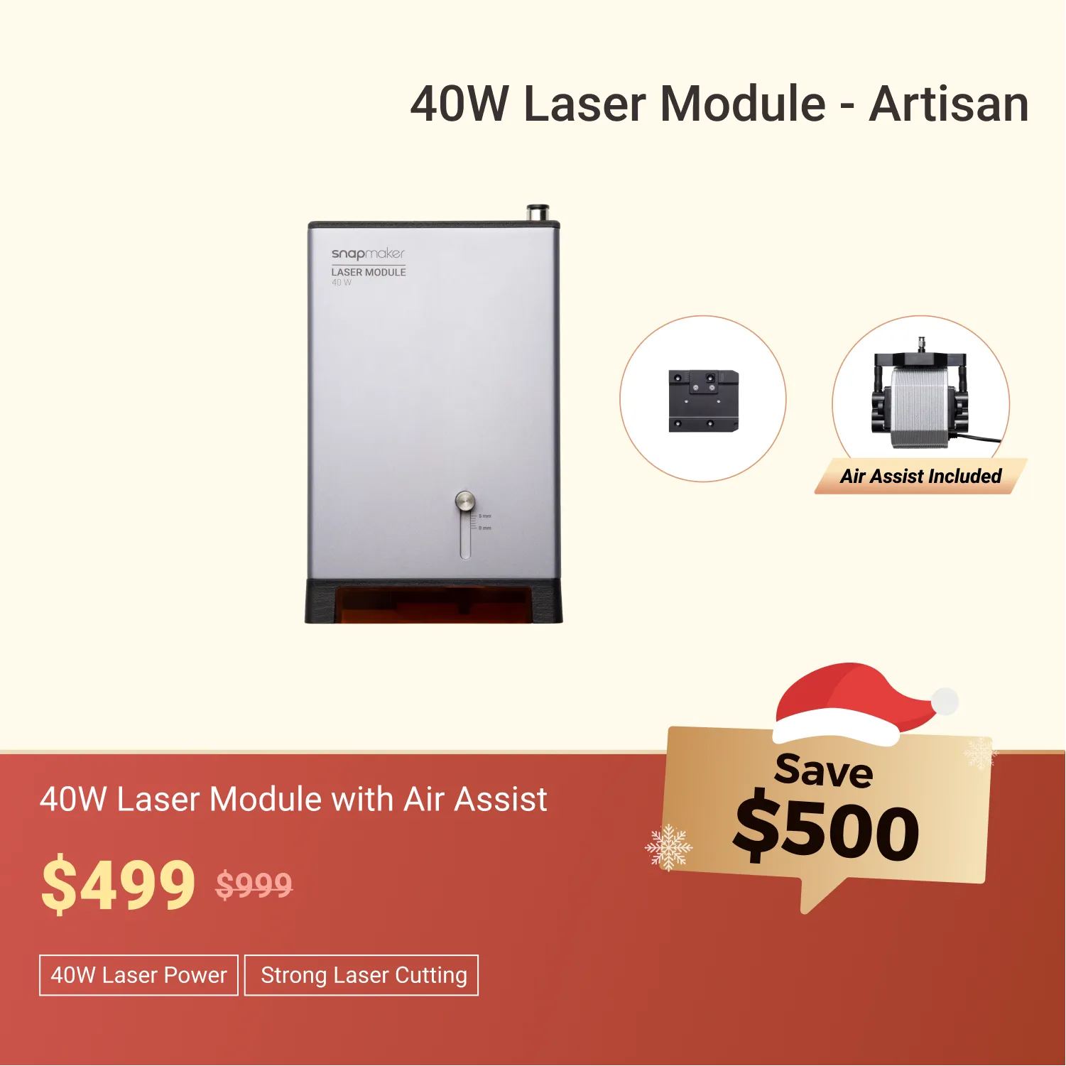 Snapmaker 40W Laser Module with Air Assist