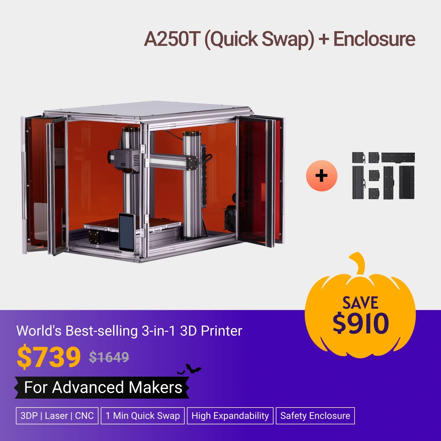 Snapmaker 2.0 Modular 3-in-1 3D Printer A250T