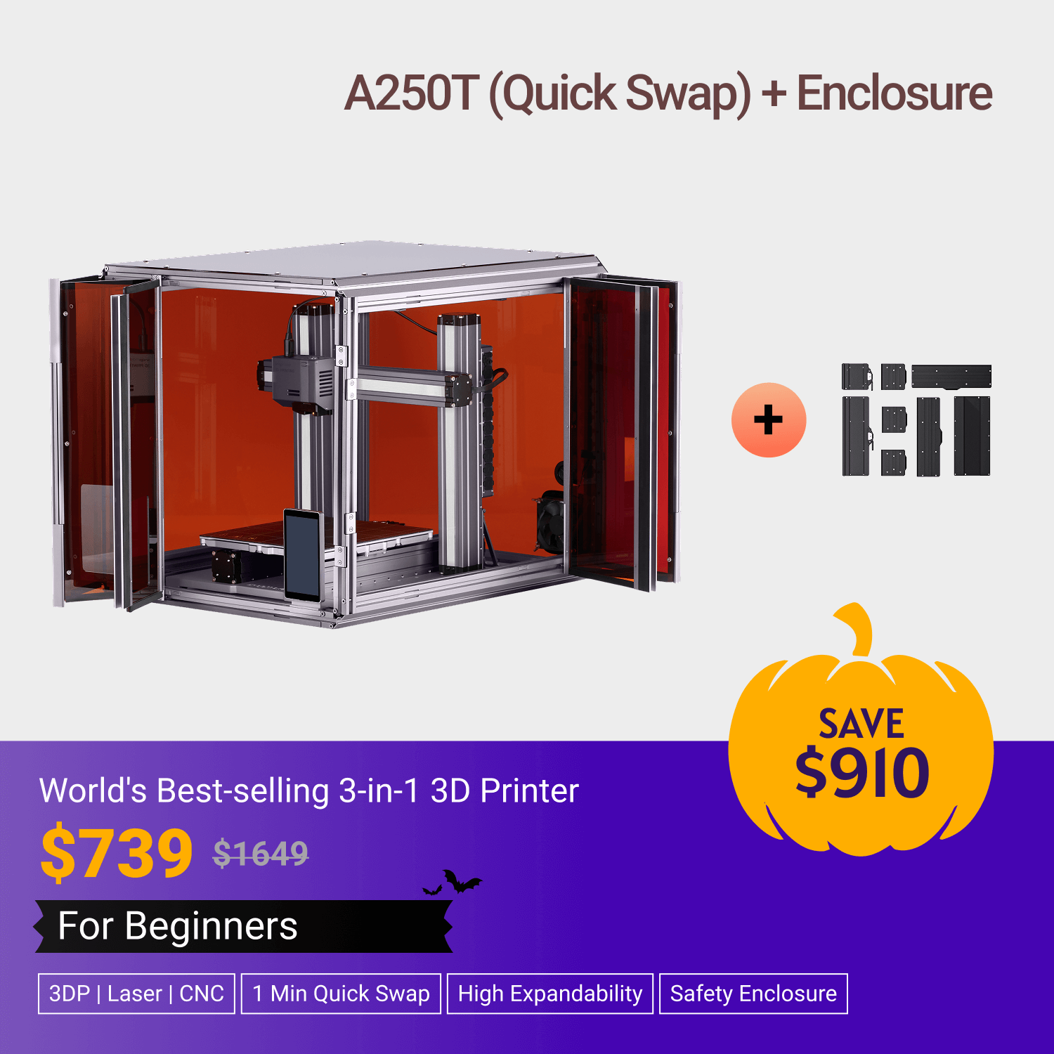 Snapmaker 2.0 Modular 3-in-1 3D Printer A250T