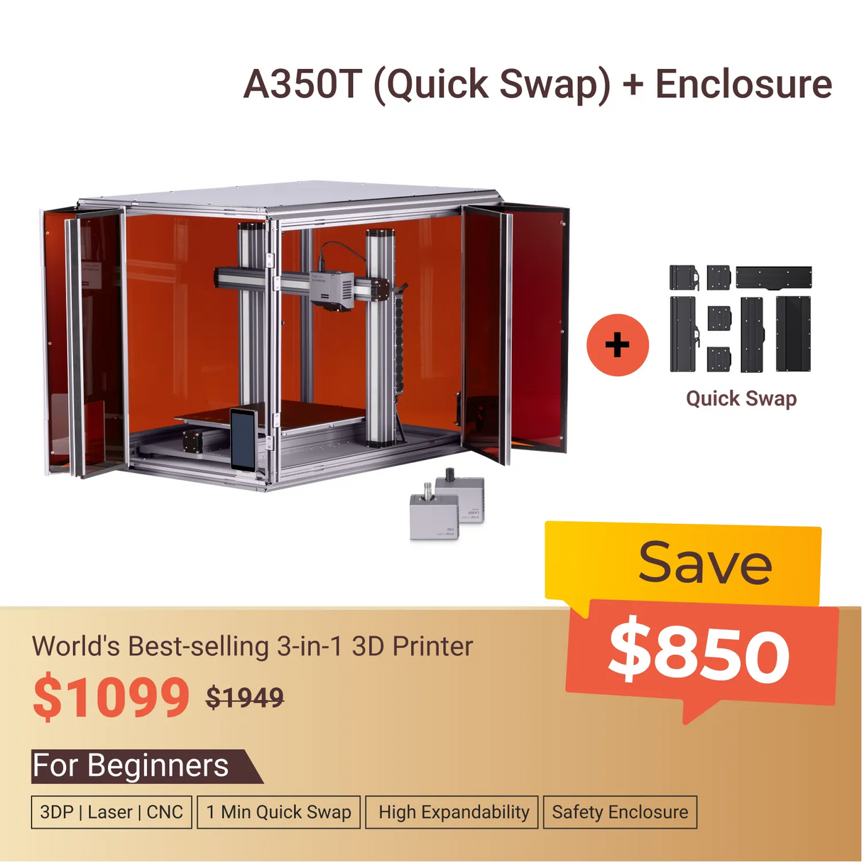 Snapmaker 2.0 Modular 3-in-1 3D Printer - Snapmaker US