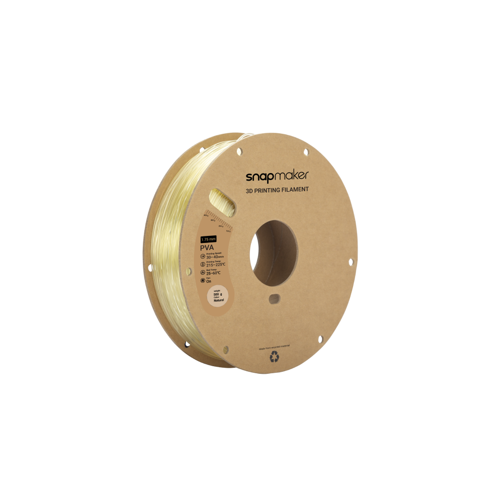 PVA filament spool from Snapmaker, a dissolvable support material for 3D printing.